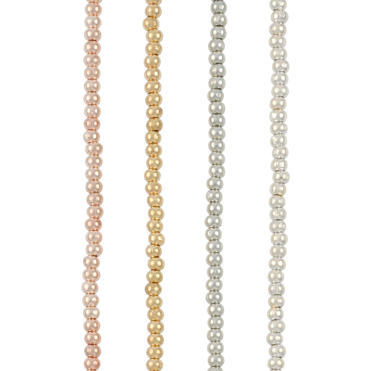 12 Pack: Multicolor Metal Rondelle Beads, 3mm by Bead Landing™